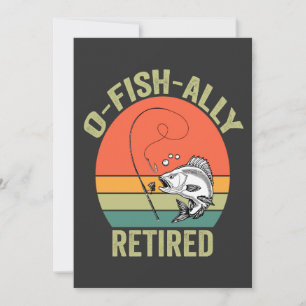 O-Fish-Ally Met Pensioen Funny Pensioen Vissen Vad Kaart