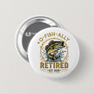 O Fish Ally Met Pensioen Sinds 2026 Vissen Met Pen Ronde Button 5,7 Cm