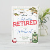 O-fish-ally met pensioen - Vis pensioen uitnodigin Kaart (Staand voorkant)