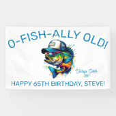 O-Fish-Ally Old! Kleurrijke visverjaardag Spandoek (Horizontaal)