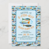O-fish-ally Onder het Zee Verjaardagsuitnodiging Kaart (Voorkant)