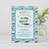 O-fish-ally Onder het Zee Verjaardagsuitnodiging Kaart (Staand voorkant)