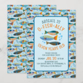 O-fish-ally Onder het Zee Verjaardagsuitnodiging Kaart (Voorkant / Achterkant)