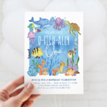 O-fish-ally One Birthday Invitation for any Age
