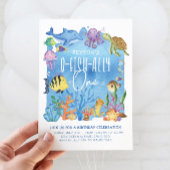 O-fish-ally One Birthday Invitation for any Age Kaart