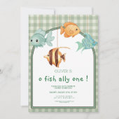 o fish ally one boy 1st birthday kaart (Voorkant)