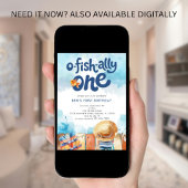 O-fish-ally One Fisherman Boy 1st Birthday Kaart