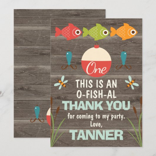 O-Fish-Ally One Gevist Dank u kaart (Voorkant / Achterkant)