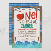 O fish ally one jarig party uitnodiging (Voorkant / Achterkant)