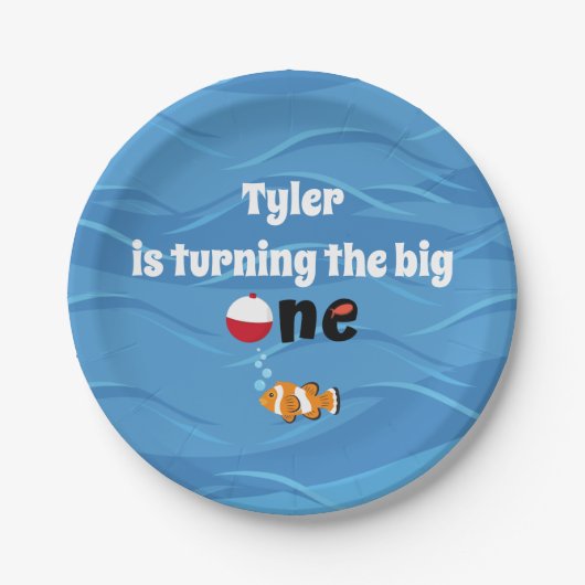 O-Fish-ally One Party gepersonaliseerde Borden Papieren Bordje (Voorkant)