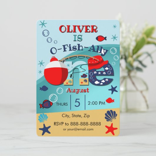 O-Fish-ally One uitnodiging (Staand voorkant)