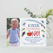 O-fish-ally one verjaardagsuitnodiging kaart (Staand voorkant)