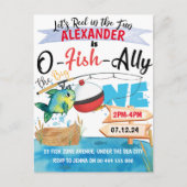 O-Fish-Ally One Vissen 1e Verjaardagsuitnodiging Briefkaart (Voorkant)