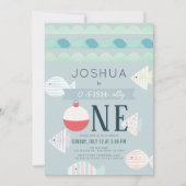 O-fish-ally One Vissen Boy 1st Birthday Kaart (Voorkant)