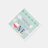 O-fish-ally One Vissen Boy Blue Birthday Napkins Servet (Hoek)