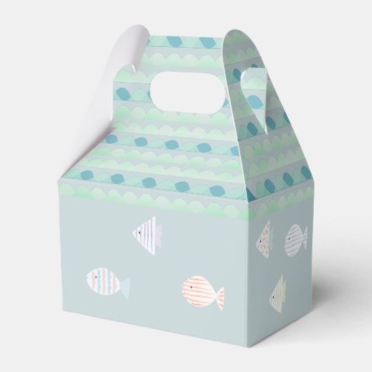 O-fish-ally One Vissen Boy Turquoise Birthday Bedankdoosjes (Achterkant)