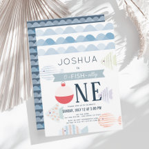 O-fish-ally One Vissen Boy White 1st Birthday