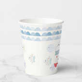 O-fish-ally One Vissen Boy White 1st Birthday Papieren Bekers (Rechts)