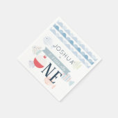 O-fish-ally One Vissen Boy White Birthday Servet (Hoek)