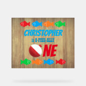 O-Fish-Ally One Vist 1e verjaardag Acryl Bord (Voorkant)