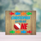 O-Fish-Ally One Vist 1e verjaardag Acryl Bord (Neutraal)