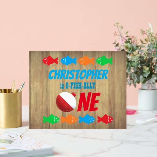 O-Fish-Ally One Vist 1e verjaardag Acryl Bord (Huwelijk)