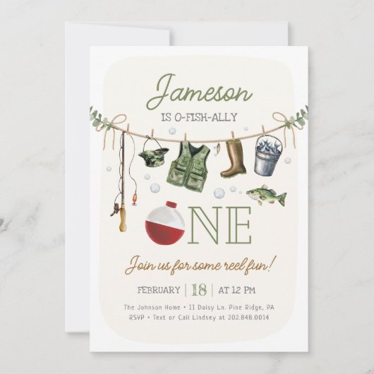 O-fish-ally One Vist 1e verjaardag Foto Kaart (Voorkant)