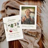 O-fish-ally One Vist 1e verjaardag Foto Kaart