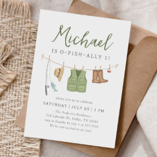 O-Fish-Ally One Vist 1e verjaardag Kaart