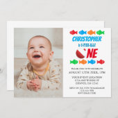 O-Fish-Ally One Vist 1e verjaardag Kaart (Voorkant / Achterkant)