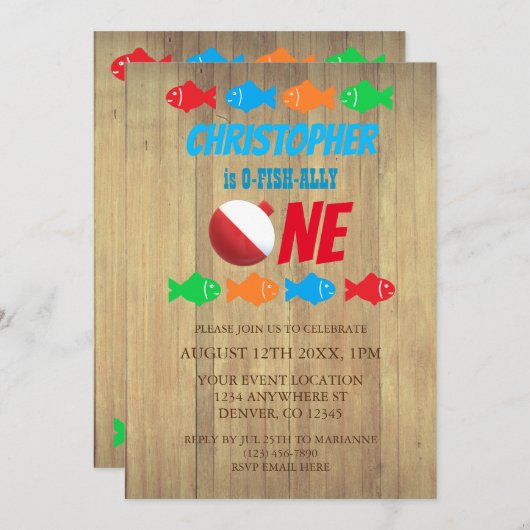 O-Fish-Ally One Vist 1e verjaardag Kaart (Voorkant / Achterkant)