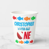 O-Fish-Ally One Vist 1e verjaardag Papieren Bekers (Voorkant)