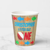 O-Fish-Ally One Vist 1e verjaardag Papieren Bekers (Voorkant)