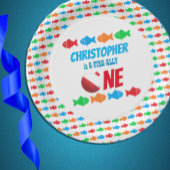 O-Fish-Ally One Vist 1e verjaardag Papieren Bordje