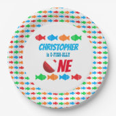 O-Fish-Ally One Vist 1e verjaardag Papieren Bordje (Voorkant)