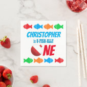 O-Fish-Ally One Vist 1e verjaardag Servet (Insitu)