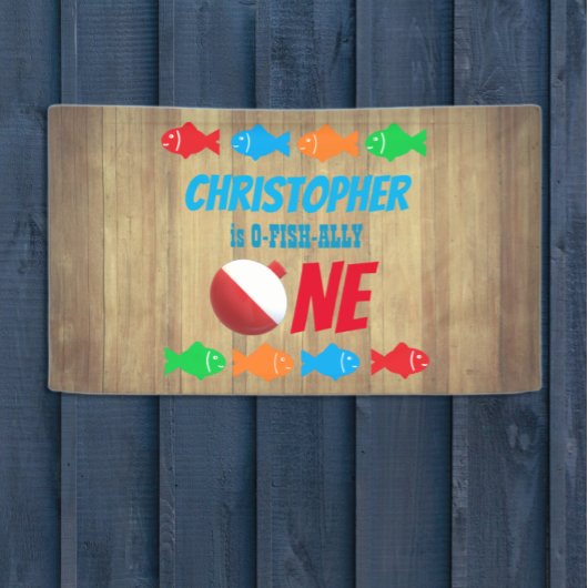 O-Fish-Ally One Vist 1e verjaardag Spandoek