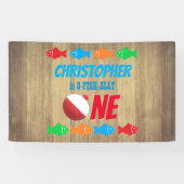 O-Fish-Ally One Vist 1e verjaardag Spandoek (Horizontaal)