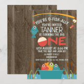 O-Fish-ally One Vist 1e verjaardag uitnodiging (Voorkant / Achterkant)