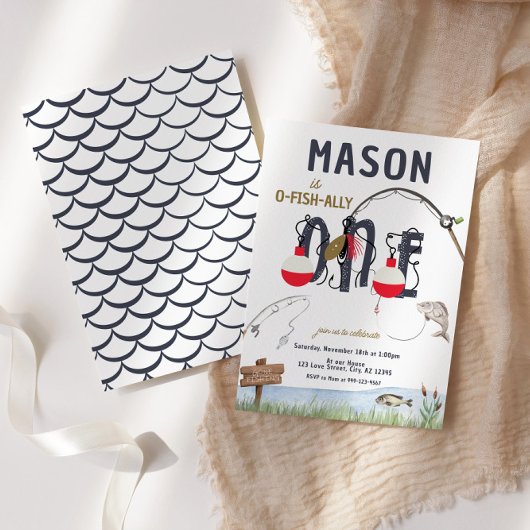 O-Fish-ally One Vist eerste verjaardag Kaart