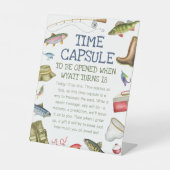 O-Fish-Ally One Vist eerste verjaardagscapsule Reclamebord Met Voetstuk (Voorkant)