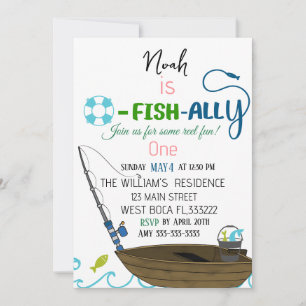 O-Fish-Ally One Vist verjaardagsuitnodiging Feestdagenkaart