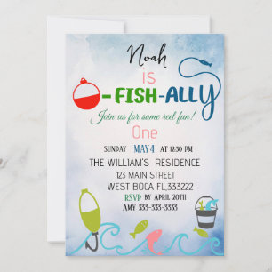 O-Fish-Ally One Vist verjaardagsuitnodiging Feestdagenkaart