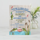 O-Fish_Ally One Waterverf Birthday Uitnodiging (Staand voorkant)