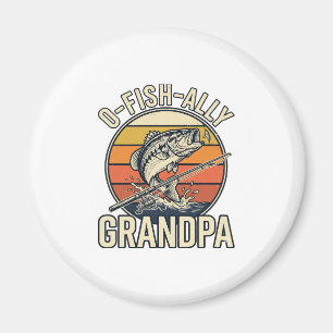 O-Fish-Ally Opa Vissers Vintage T-shirt Ontwerp_1 Magneet