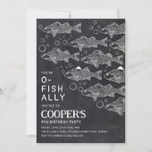 O-Fish-Ally schoolbord Vist verjaardag Kaart (Voorkant)