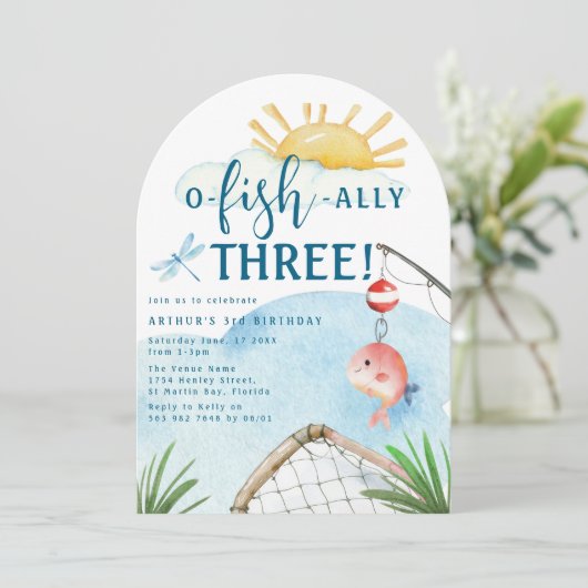O Fish Ally Three! | 3e verjaardag Kaart (Staand voorkant)