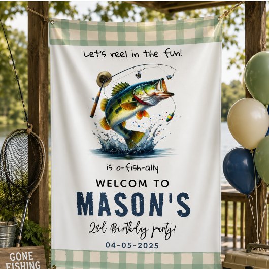 O-Fish-Ally Twee Vissen 2de Verjaardag Spandoek