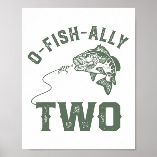 O-fish-ally Two Birthday Decorations 2nd Birthday  Poster (Voorkant)