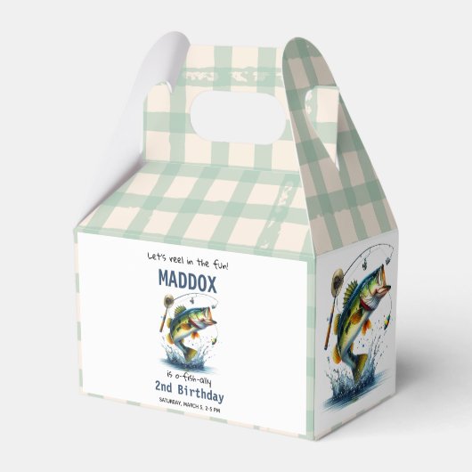 O-Fish-Ally Two Vist tweede verjaardag Bedankdoosjes (Voorkant Zijde)